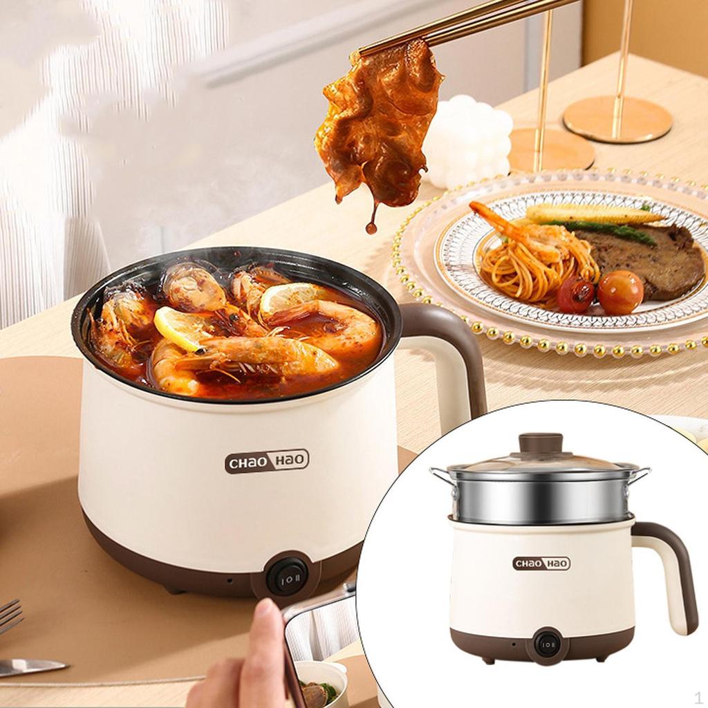 Electric Pot Lazy Mini Ramen Cooker Multipurpose for Soup Rice Noodles Hotpot