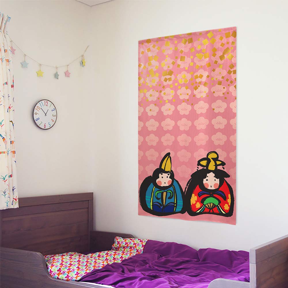 Noren Kobo Noren Hinamatsuri Hina Doll Hina 85cm 150cm 95094 Curtain, (Girl's Festival), Tapestry, Poster, Decoration, Doll, Wide, Long, Round,