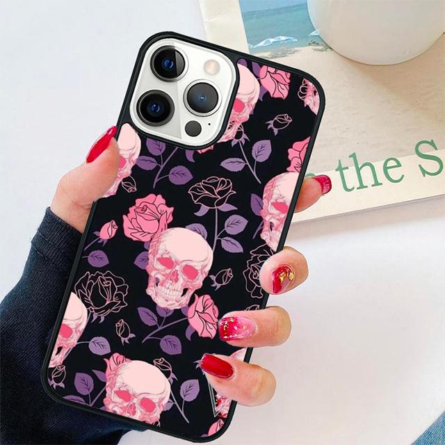 Skull With Roses Coque Shell For iPhone 17 Air 15 16 14 13 12 Pro Max 11 Pro Max Plus Phone Case Cover