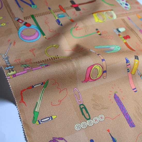 

Letter Pattern Alphabet Motif Stationery Cute English Letter Pattern Pattern Stylish Handmade Cotton Sheeting Fabric Made in Japan 23A Fabric Width