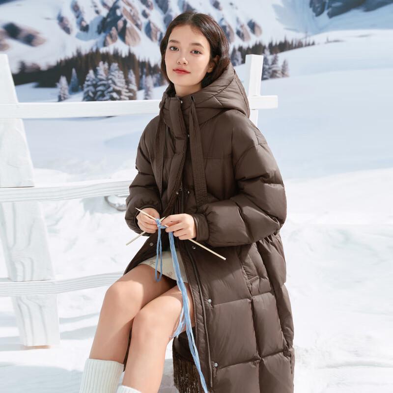 Ledian Mid-Length Oversized Hooded Puffer Down Jacket