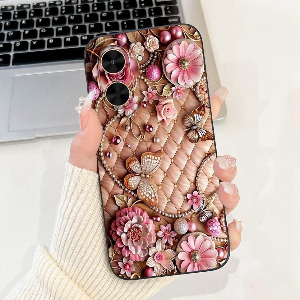 

Для Xiaomi Redmi A5 NFC RedmiA5 Чохол Poco C71 Coque Funda Квітка Дівчачий Кролик Жіноча Мода М який Чохол для Телефона М який Силіконовий Футляр Xiaomi Redmi A5 NFC