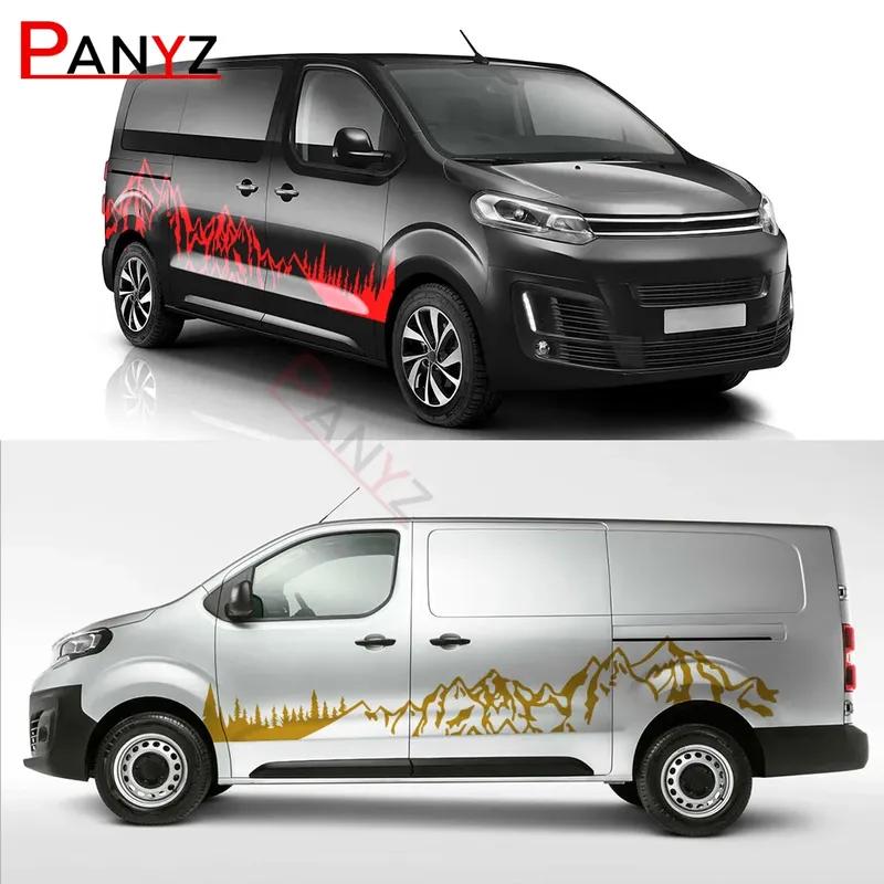 2Pcs/Lot Car Stickers Motorhome Camper Van For Peugeot Expert Fiat Scudo Citroen Jumpy DIY Graphics Decals Tuning Accessories