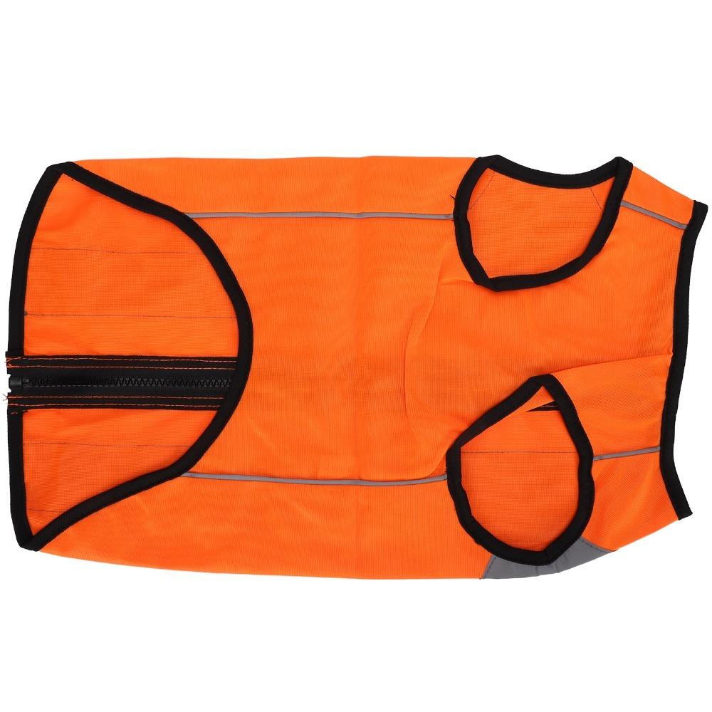 Zipper Closure Pet Dog Clothes Polyester Thin Fabric Night Visible Dog Outfit Road Safety Travel