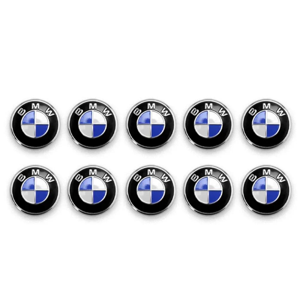For BMW 2/5/10pcs 14MM Car Key Shell Sticker 3D Aluminum Auto Key Remote For BMW F30 F10 E90 F20 E46 E60 E70 E39 E36 E87 E28 X2