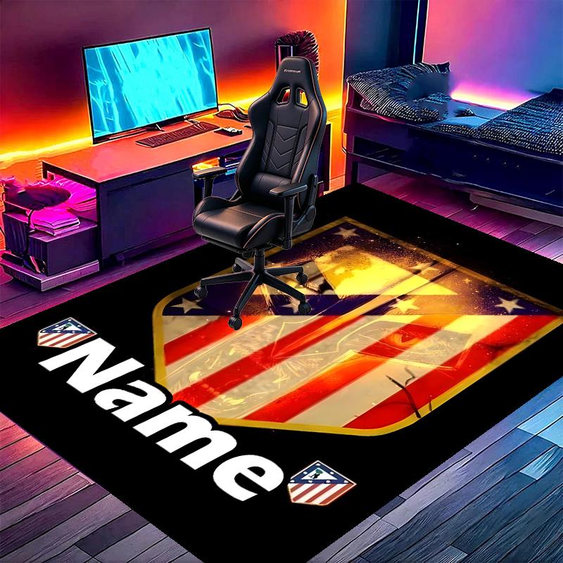 Custom Name Personalized Atletico Madrid Print Carpet, Versatile Home Decor Rug, for Playroom, Apartment, Balcony, Entryway, Hallway Gift