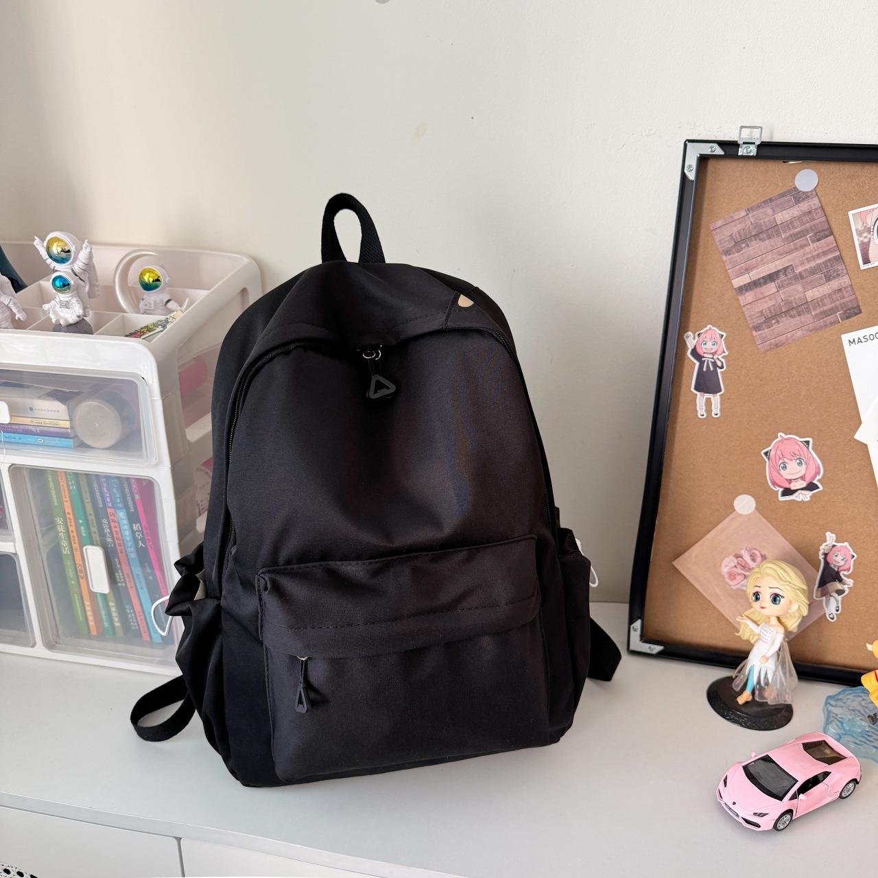 

Korean-Style Preppy Large Capacity Backpack for School Girls in Candy Colors чёрный