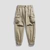 Men's new Japanese vintage minimalist multi-pocket work pants for slim fit