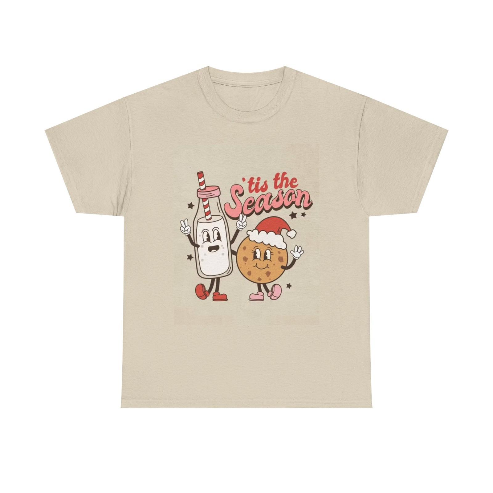 Tis The Season Cute Tshirt Christmas Cookies Santa Unisex Heavy Cotton Tee XXL