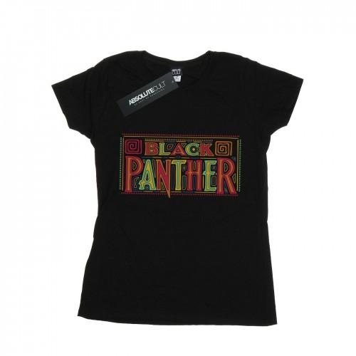 

Marvel Womens/Ladies Black Panther Tribal Logo Cotton T-Shirt білий