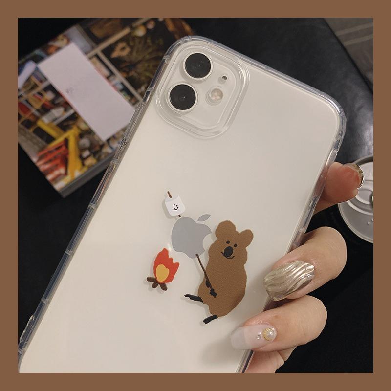 

Fun Koala Apple 15pro Max Transparent IPhone 16 Mobile Phone Case 14 Airbag 13 Suitable for Ins Wind 11 Soft 12pro (6.1)
