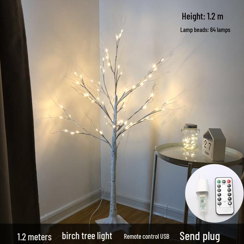 Cross-Border LED Christmas Lights - Luminous White Birch Branches for Home Decor