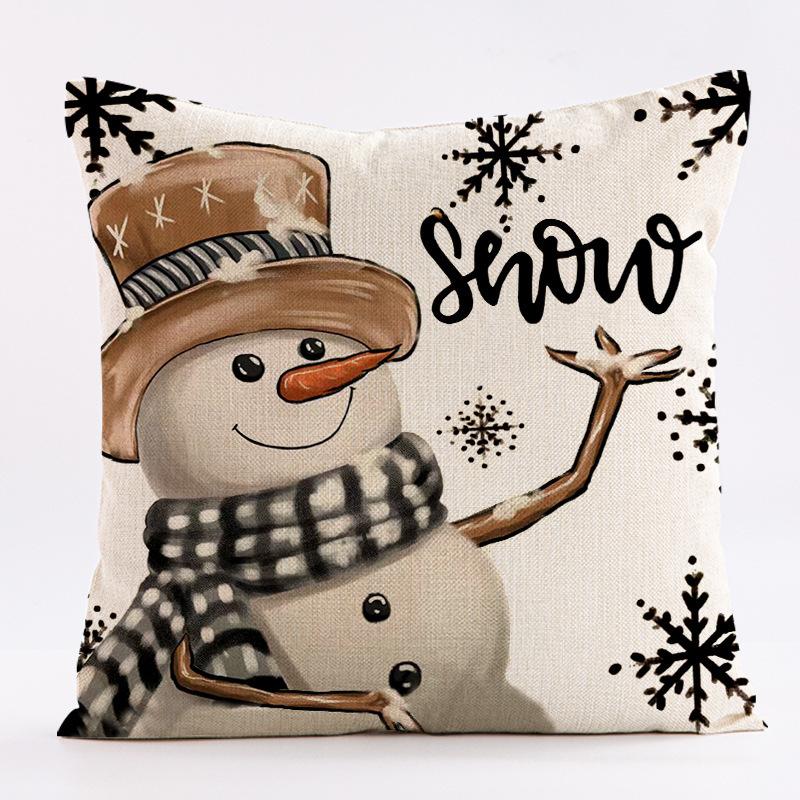 Christmas Pillow Case Home Decoration Pillow Sofa Cushion Cover Linen Material