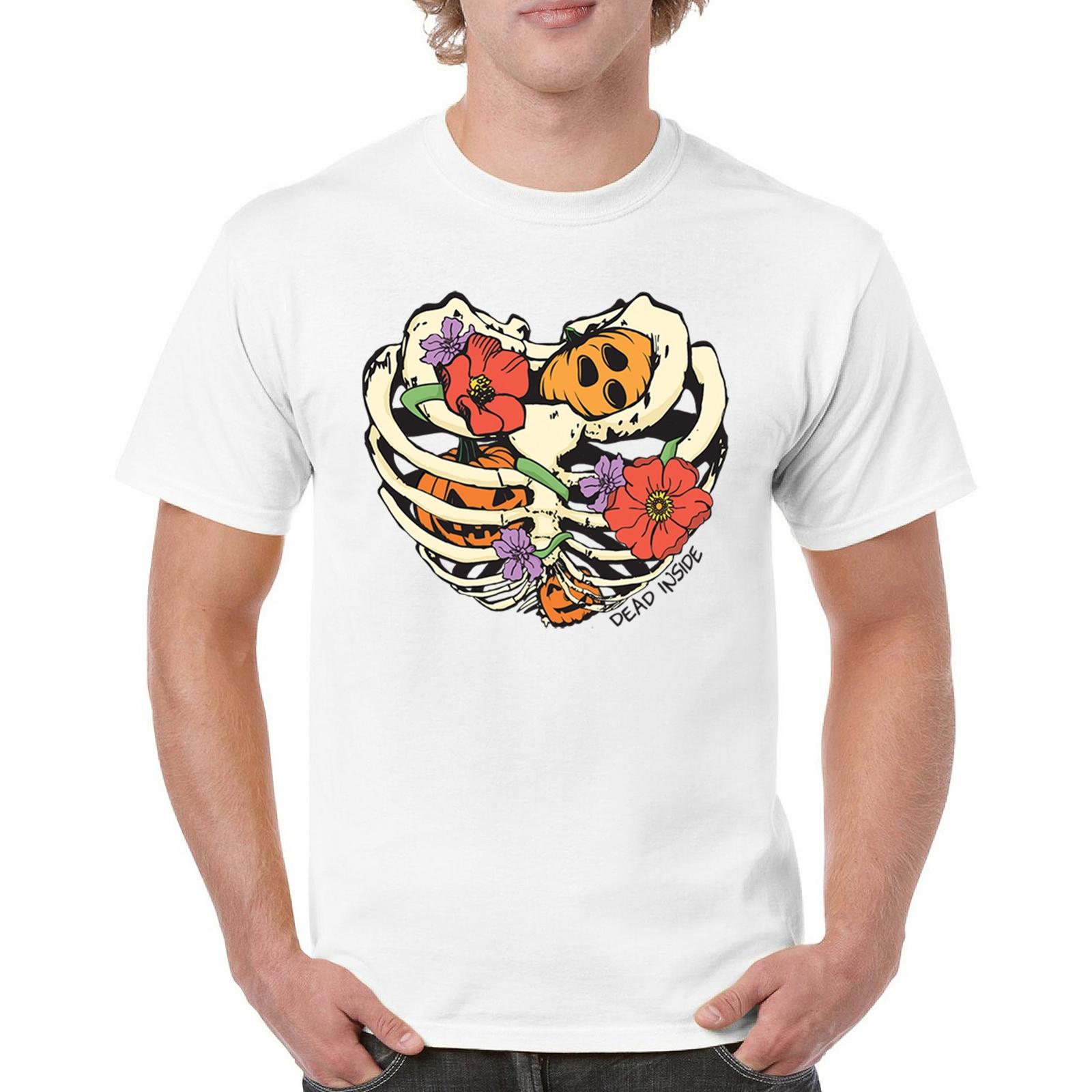 

Dead Inside T-shirt Halloween Rib Cage Trick Or Treat Spooky Cute Men s Tee 5XL різнокольоровий