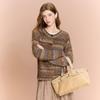 Sancai 2026 Winter Striped Knit Cardigan