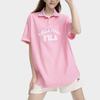 Fila American Series Letter Print Casual Loose Short Sleeve Polo Shirt Unisex Polo Shirts Light-Sand-Pink F11U329105FPK