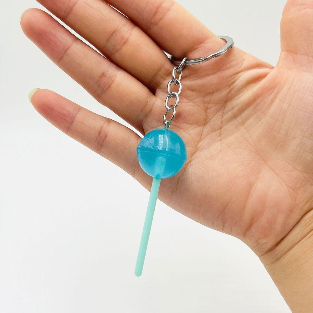 Transparent Lollipop Keychain 3D Food Candy Key Rings Lovely Simulation Lollipop  Men Women
