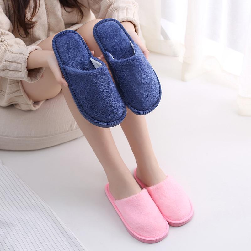 New Plush Indoor Autumn & Winter EVA Cotton Slippers for Warmth On Wooden Floors
