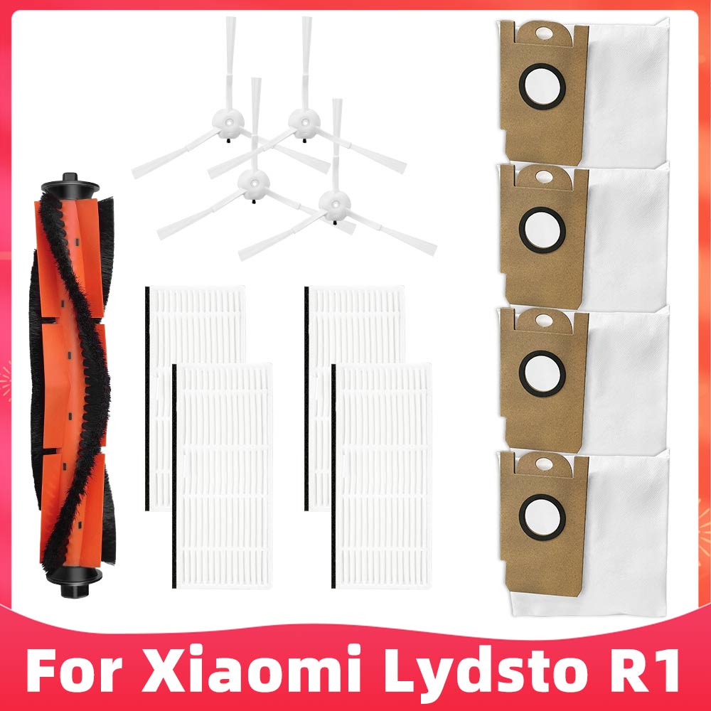 Fit For Xiaomi Lydsto R1 Robot Vacuum Cleaner Spare Parts Main Brush Side Brush Hepa Filter Mop Dust Bag Replacement Accessories