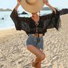 Women's Beach Blouse Tassel Sexy Flared Sleeve Sunwear Long Sleeve Top