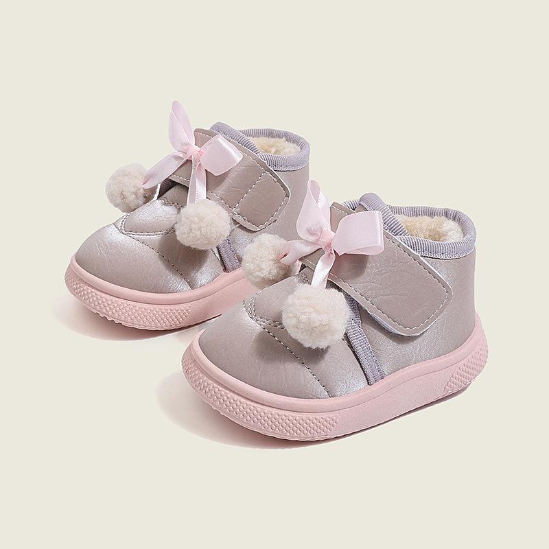 

Winter Baby Cotton Shoes Children Boots Warm Plush Outdoor Anti-slippery Kids Causal Shoes Toddler Fashion Bowknot Cotton Boots 22