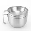 Noodle Bowl Double Layer Stainless Steel Household Soup Bowl Tableware with Cover for Home
