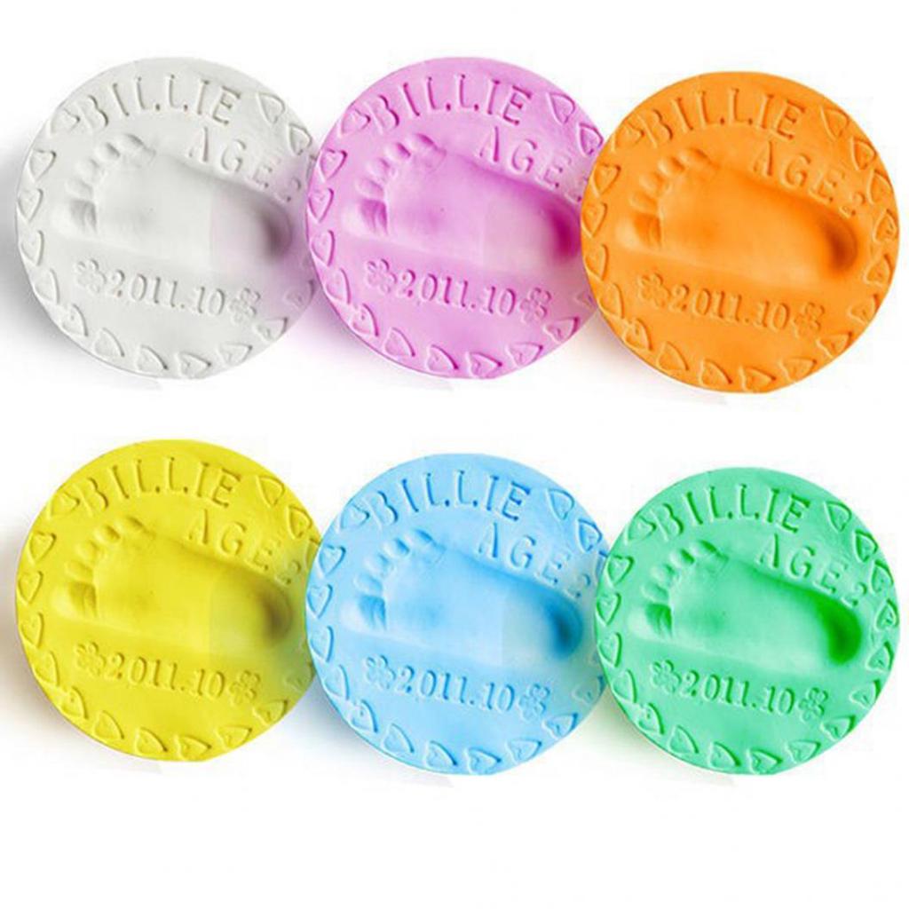 Air Drying Soft Clay Baby Kid Handprint Footprint Imprint Casting Record Growing