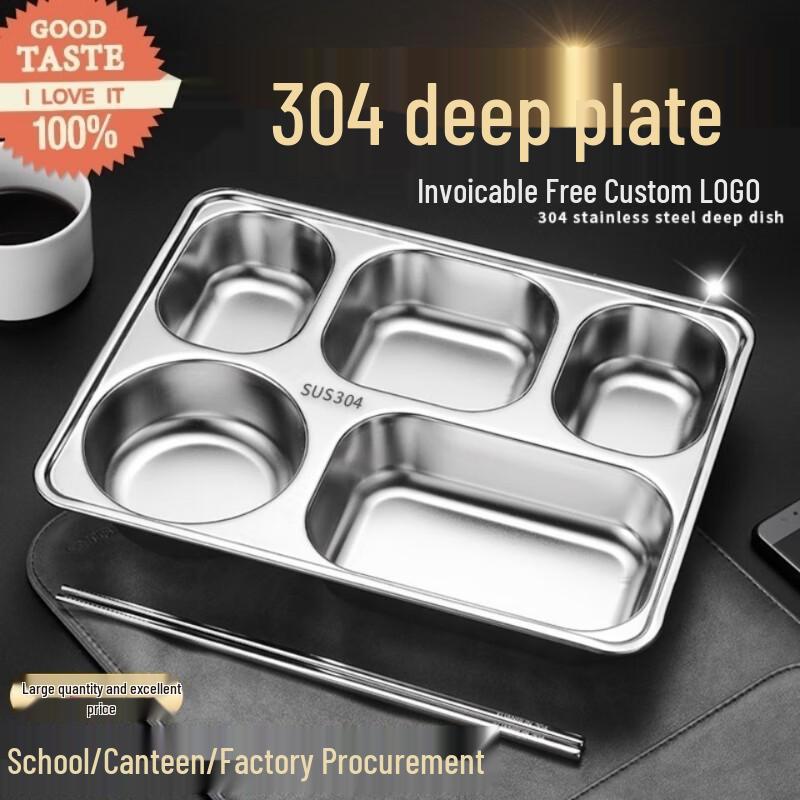 SMVP 304 Stainless Steel Divided Meal Tray