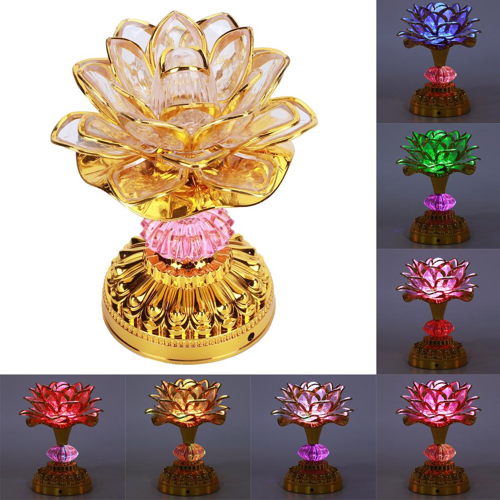 LED Buddhist Lamp 7 Color Changing Temple Light Buddhist Supplies Decor