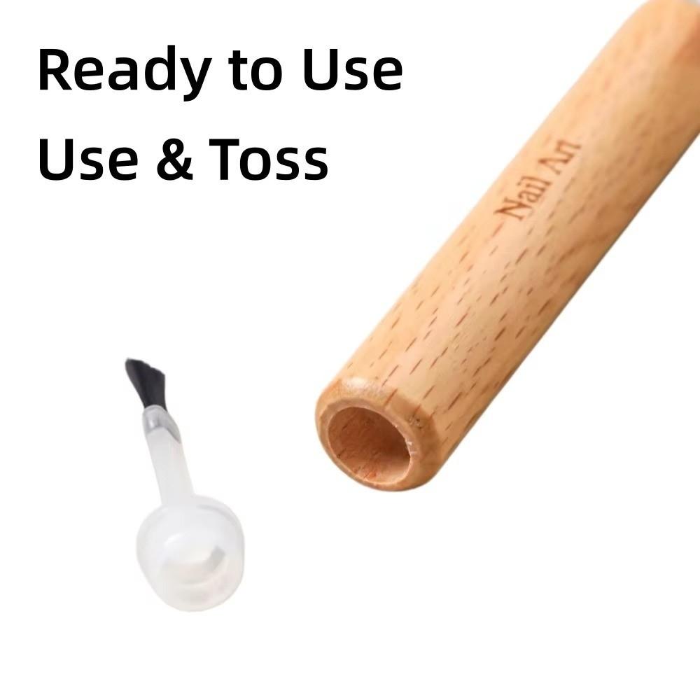 Wooden Grip Nail Art Brush Set Multi-Functional Nail Polish Brushes  Nail Art Brush Applicators