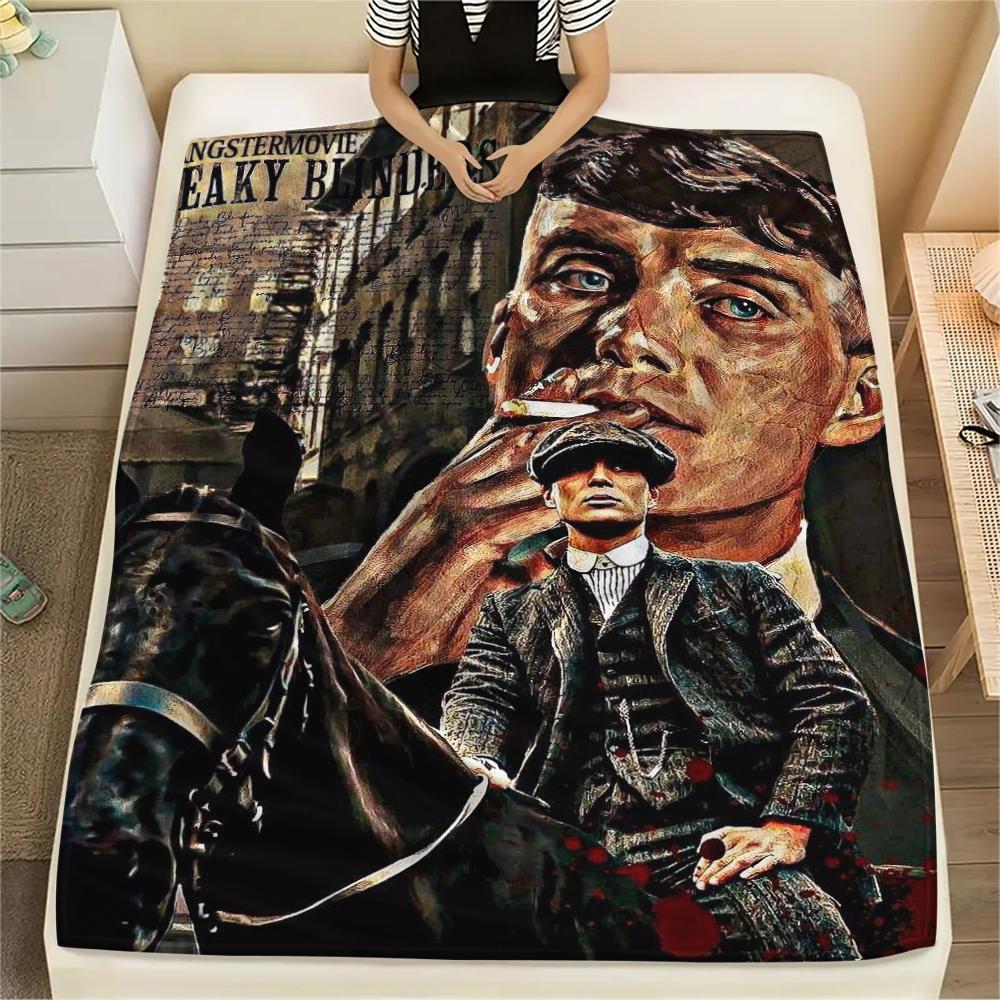 1 Pezzo Coperta in Flanella con Stampa Peaky Blinders, Alta qualità Confortevole per Tutte le Stagioni, Arredamento per la Casa, Calore e Comfort, Perfetta per Regali di Natale