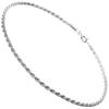 Gin No Cut French Rope Chain Silver 925 Anklet 27cm Simple Silver SV [Shinjuku Kura] (Approx. Long) Men's