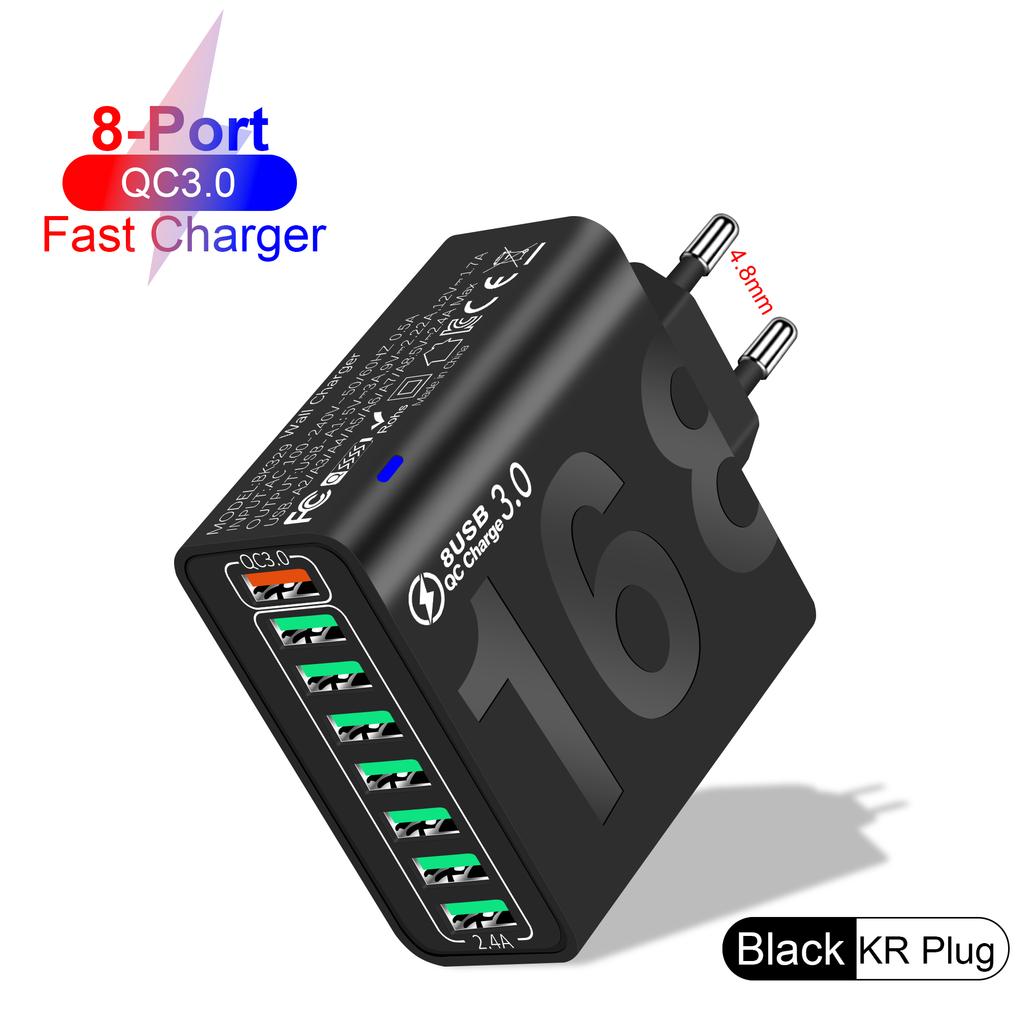 Type C USB Charger Multiple 8 Ports High Speed Fast Quick Charging for iPhone 16 Xiaomi PD Mobile Cell Phone Wall Charger