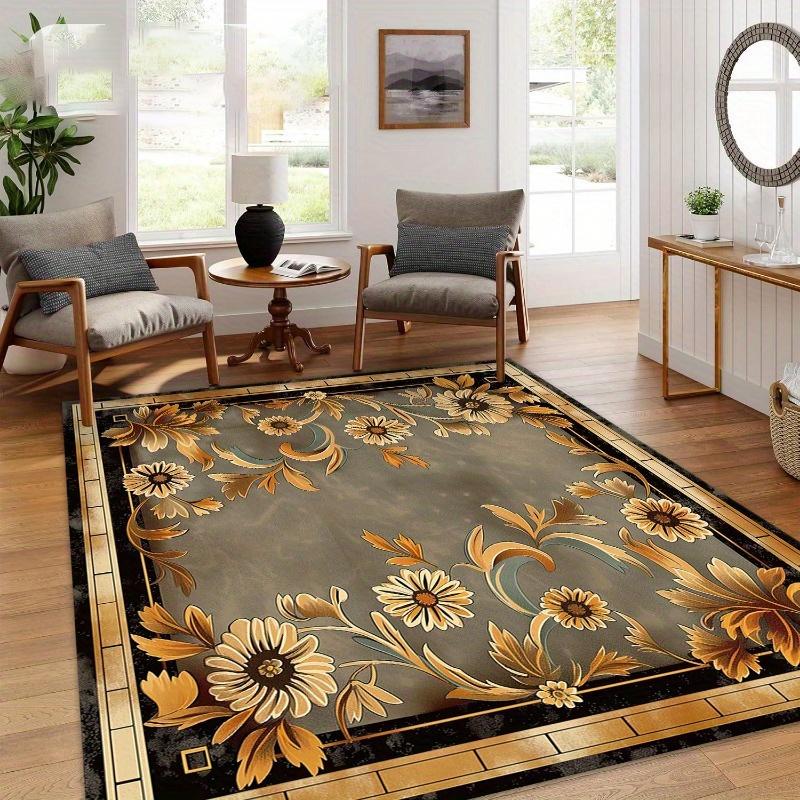 

Luxury Carpet with Non-Slip Backing Chrysanthemum Design Perfect Living Room Bedroom Commercial Spaces Durable Easy Clean Mat 120*160cm