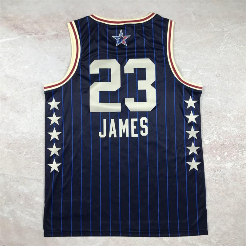 NBA All-Star Blue Hot Press Basketball Jersey Men Women Breathable Sport Wear Practice Game