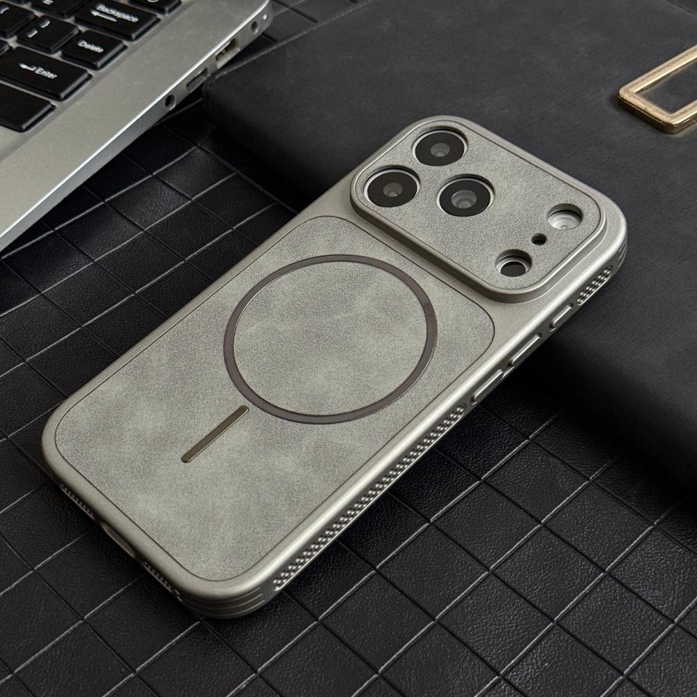 Matte Suede Leather Magnetic For Magsafe Case For iPhone 13 14 15 16 17 Pro Max Heat Dissipating Bumper Shockproof Soft Cover