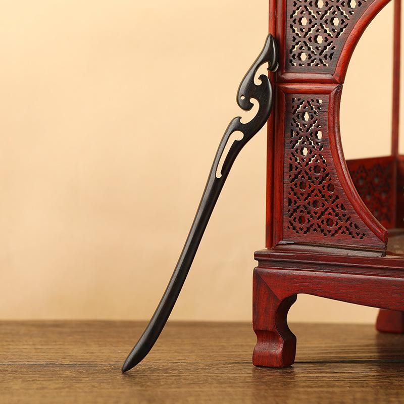 Ebony Hairpin, Ancient Hairpin, Simple Modern Disc Hairpin, Wooden Hairpin, Chinese Hanfu Cheongsam Headdress