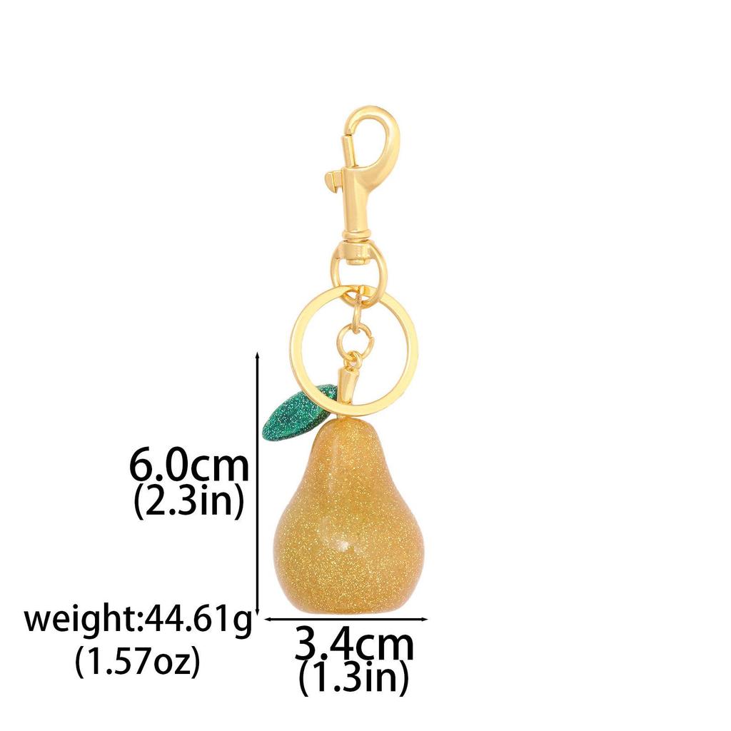 Xiyin Strass Emaille Frucht Schlüsselanhänger - Zitrone, Kirsche, Erdbeere Taschenanhänger Geschenk