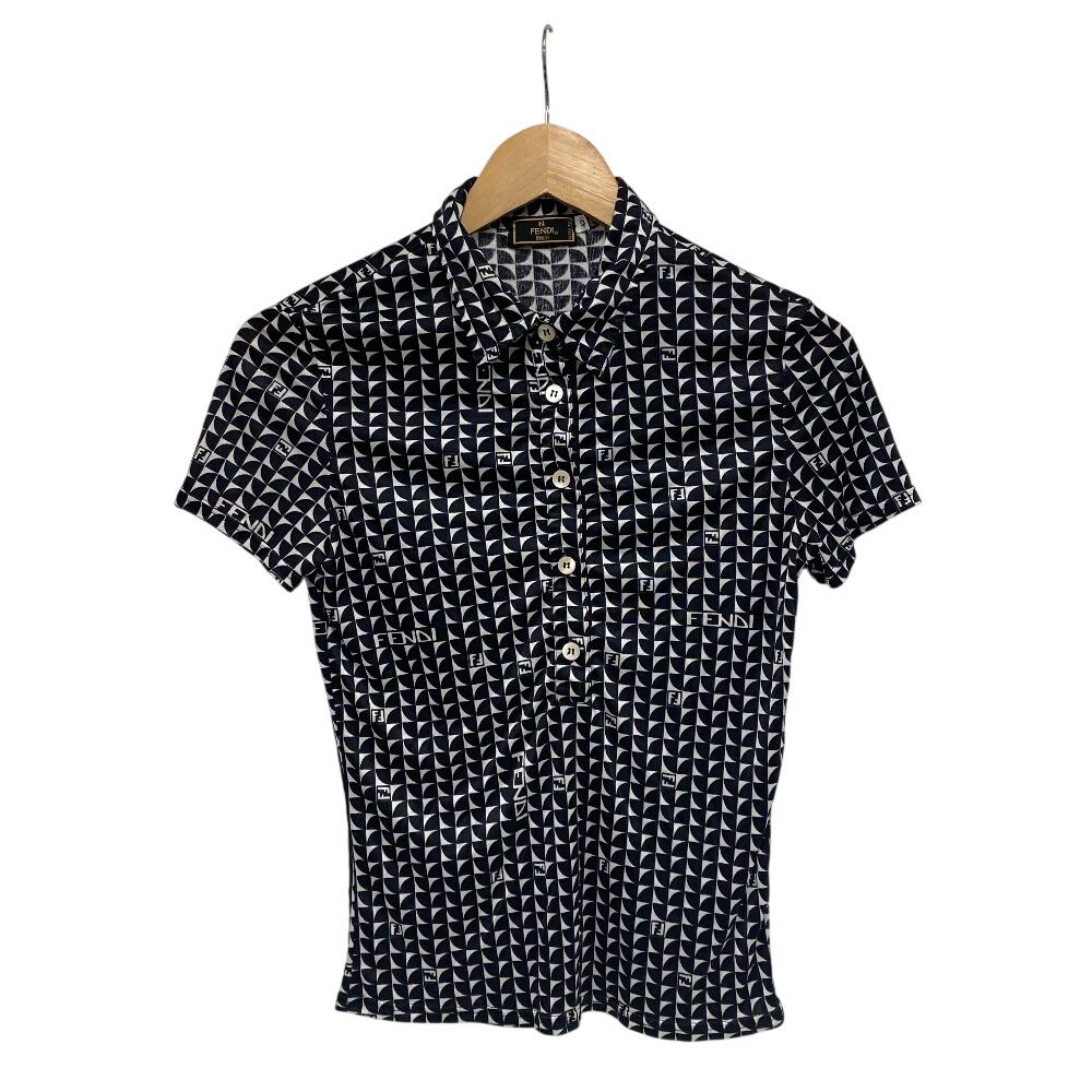 

FENDI Tops Short Sleeve Shirt FF Nylon blouse white Nylon Women Used