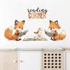 1Pc Cartoon Cute Reading Fox Furniture Wall Stickers Baby Room Home Essentials Kids Room Decor Living Room Decoration Bedroom