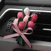 Tulip Cute Bear Car Aromatherapy Air Conditioner Air Outlet Decoration Car Perfume Fragrant Stone Cartoon Super Cute Couple