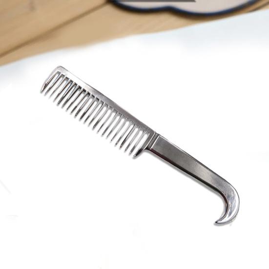 2Pcs Animal Comb Thickened Tooth Durable Polishing Surface Ergonomic Design Convenient Grooming Metal