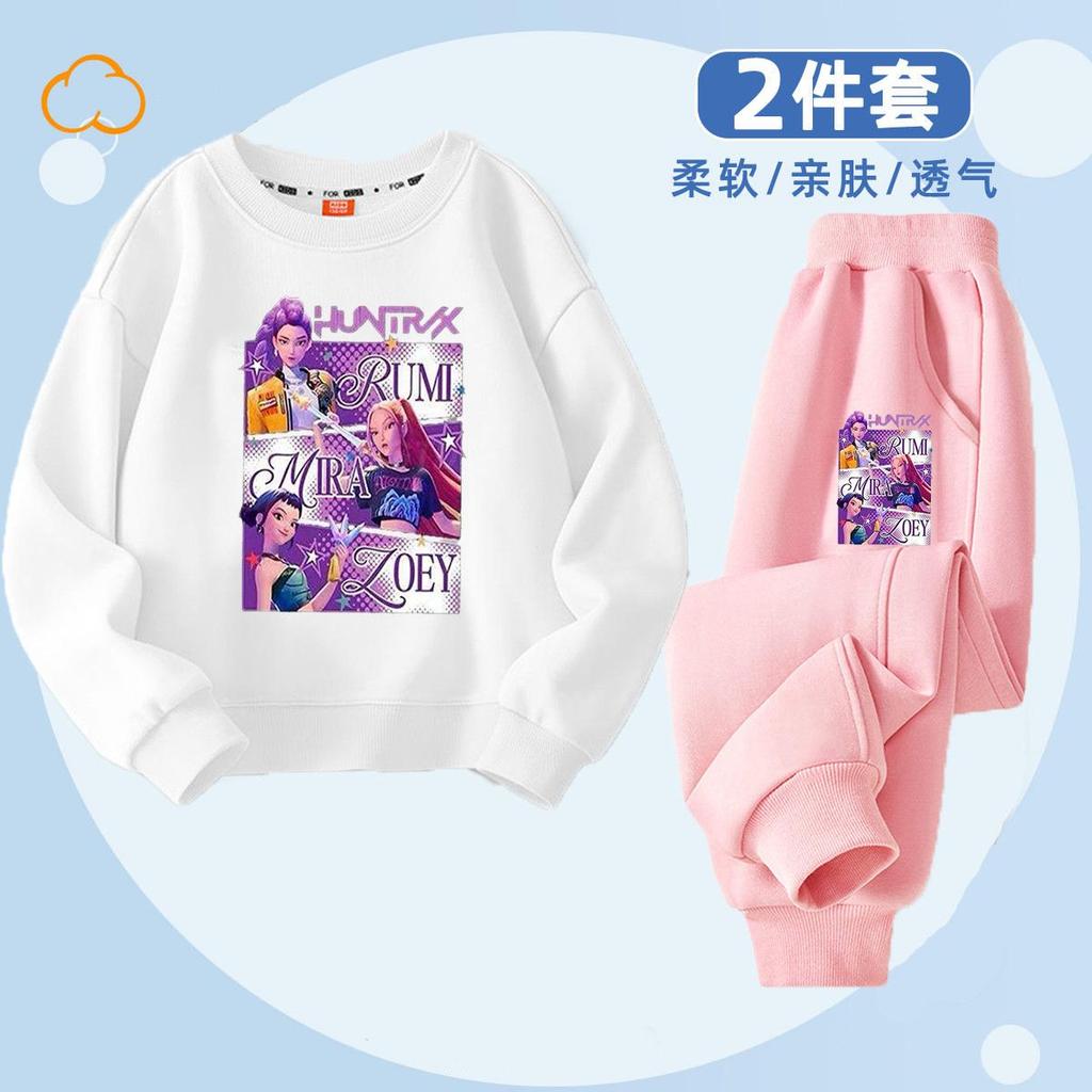 Modă pentru copii Vânătoare de vrăjitoare K-POP Hanorac cu gât rotund Set casual din 2 piese de primăvară și toamnă pentru băieți și fete