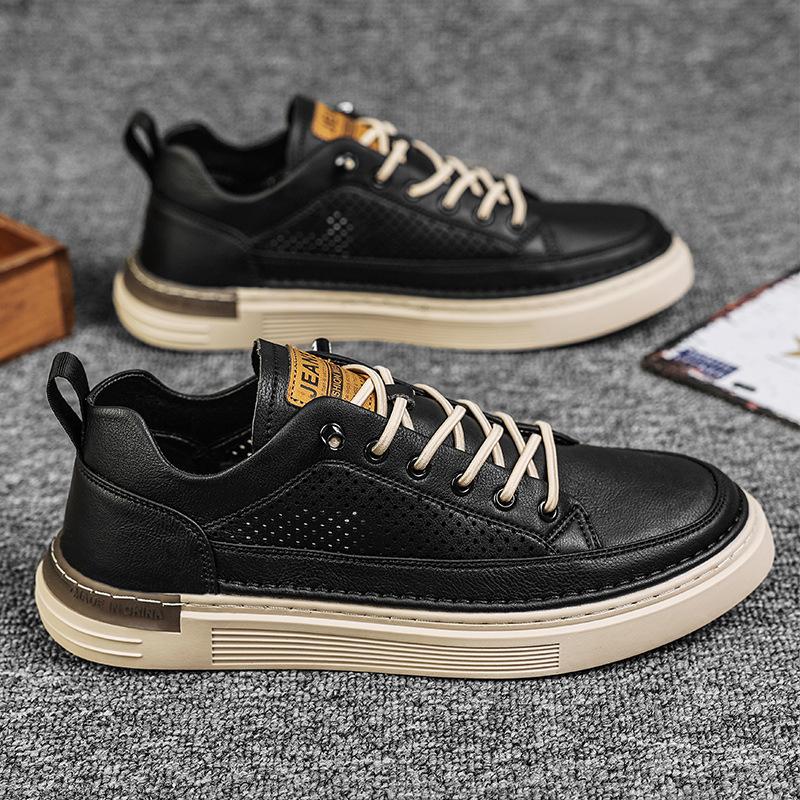 

Men s shoes summer new breathable and versatile Korean version of trend board shoes men s mesh thin thick-soled non-slip casual trendy shoes 44 чёрный