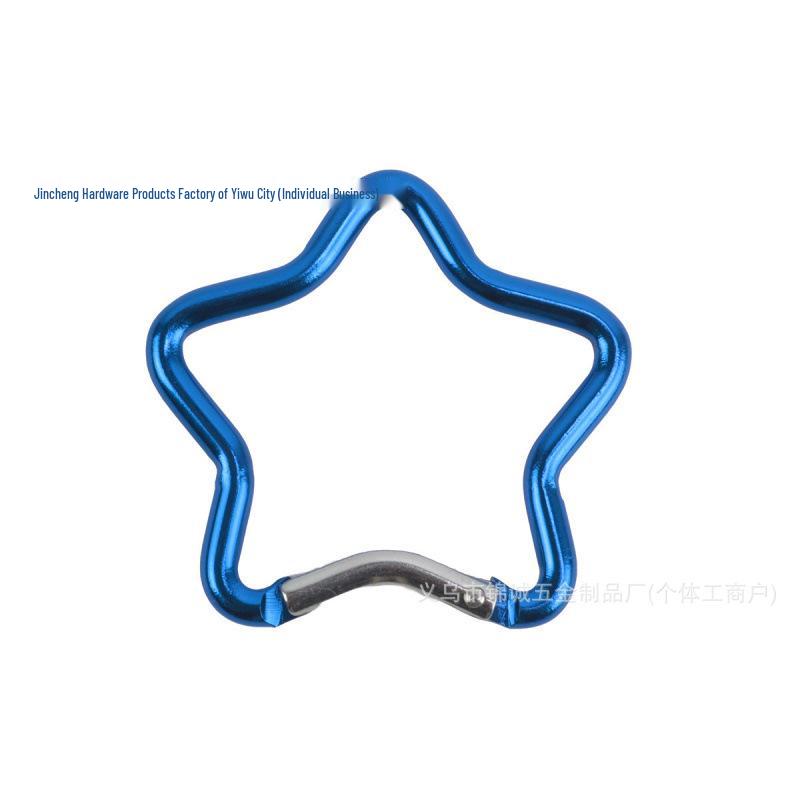 Outdoor Aluminum Alloy Five-Point Star Carabiner for Climbing and Luggage with Quick Release.