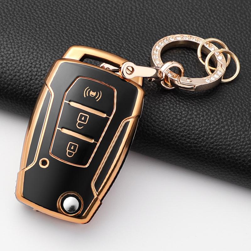 Soft Tpu Car Key Case Cover Shell For Ssangyong Kyron 2 Sanka Actyon Korando Tivoli 3 Buttons Smart Keyless Keychain Accessories