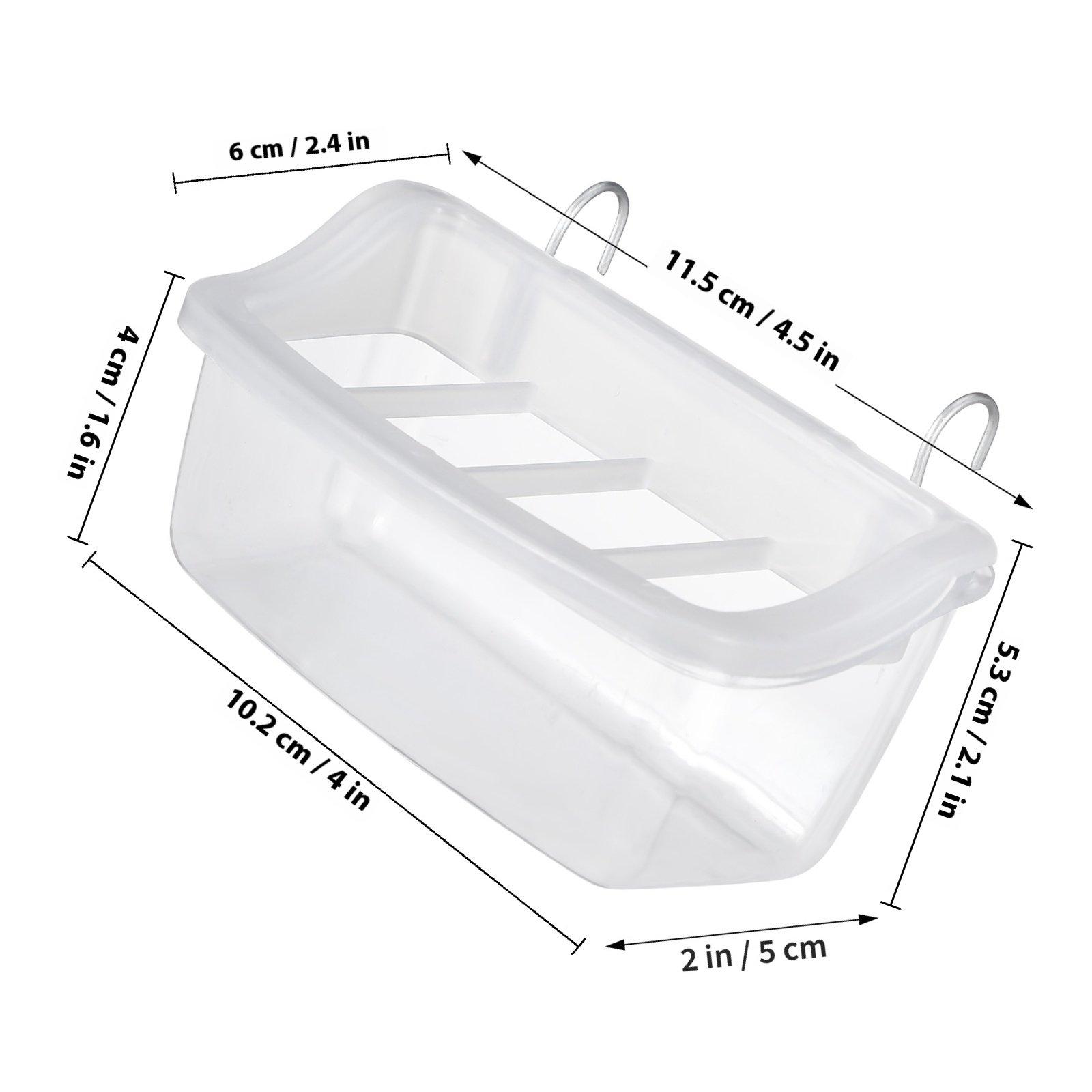 

Bird Food Feeder Bowl Plastic Reusable Cage Holder Parrot Food Feeding Tool Bird Supplies Birds Feeding Tool Sturdy Feeder Bowl прозрачный