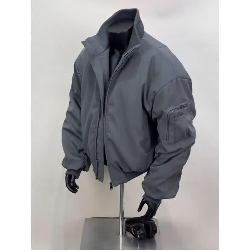 Men's Spring & Autumn Flight Jacket: American High Street Silhouette Windbreaker Coach Baseball Jacket