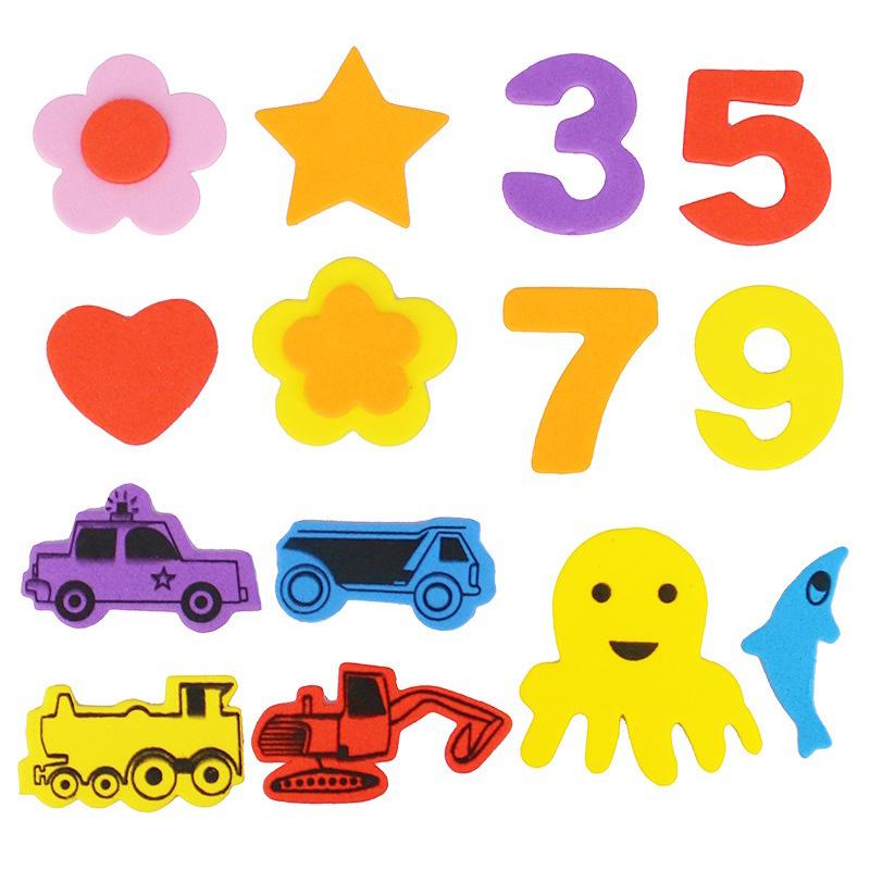 3D EVA Stickers Colorful Handmade Stickers Geometry Heart Star Animal Flower Self-Adhesive Craft Toy Party Decoration Gift ZYF