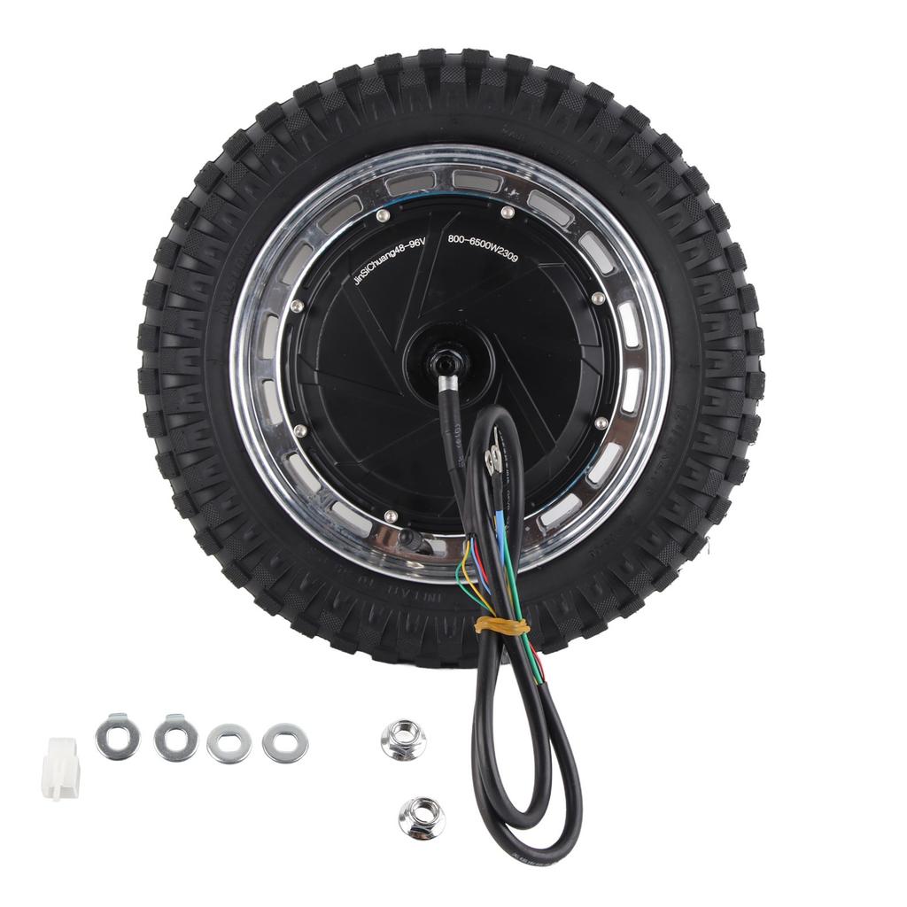 12in Wheel Hub Motor Assembly 48V‑96V 800W‑6500W with Inner Outer Tire Drive Motor Kit for Electric Motorcycle Off Road